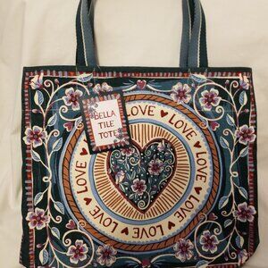 NWT Brighton Canvas Tote Bag Bella Tile Tote